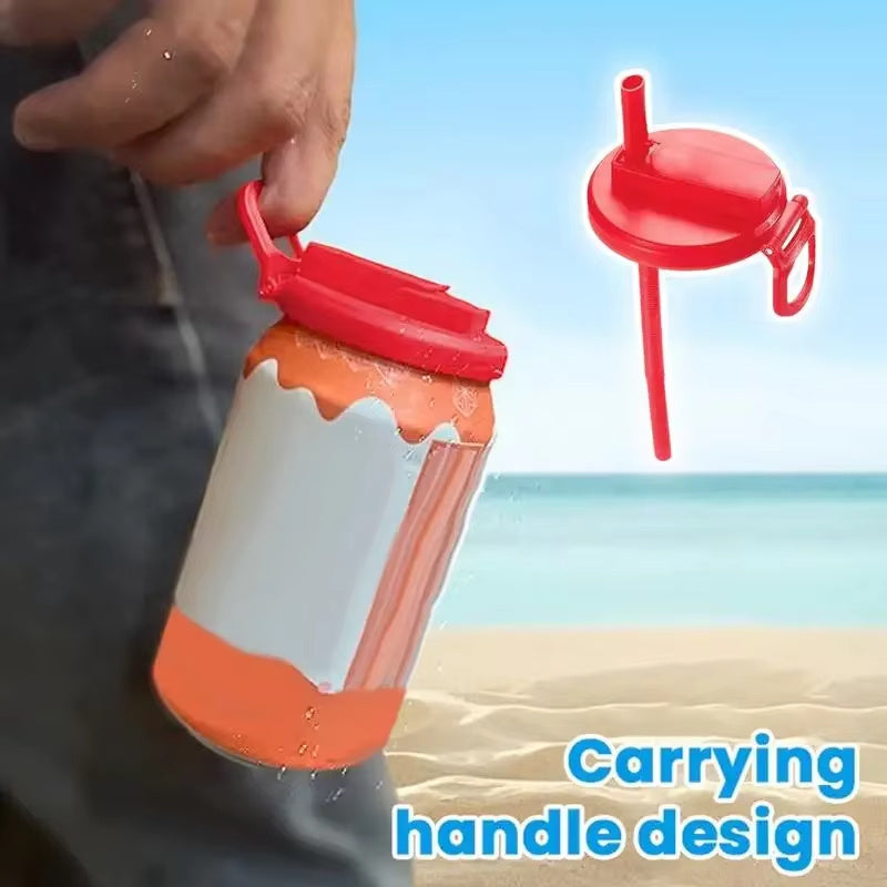 Capuchon Réutilisable avec Paille pour Canette