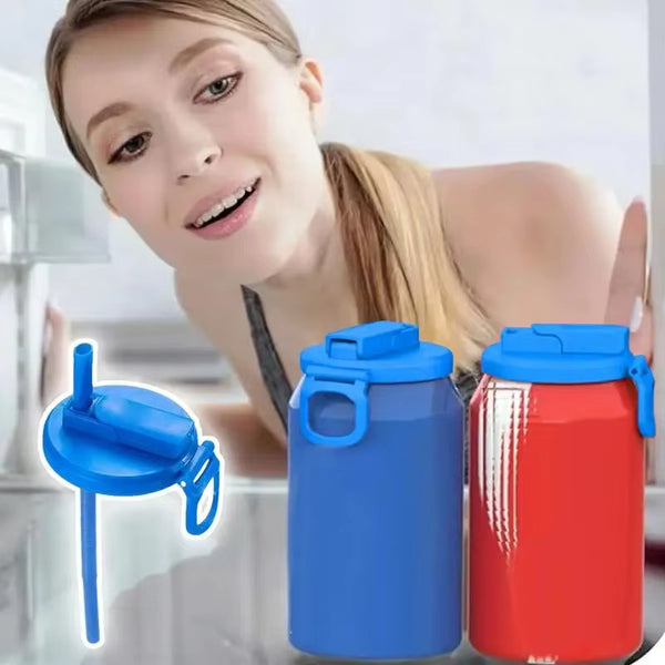 Capuchon Réutilisable avec Paille pour Canette